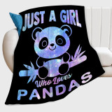 Just A Girl Who Loves Panda Print Blanket