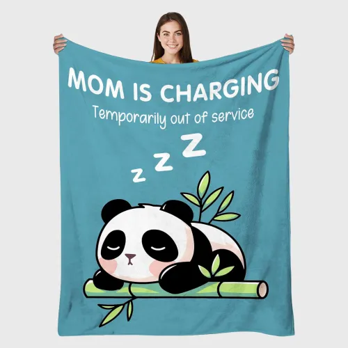 Mom Is Charging Panda Blanket