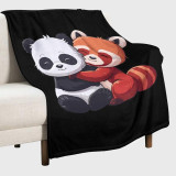 Panda And Red Panda Print Blanket