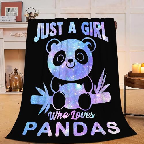 Just A Girl Who Loves Panda Print Blanket