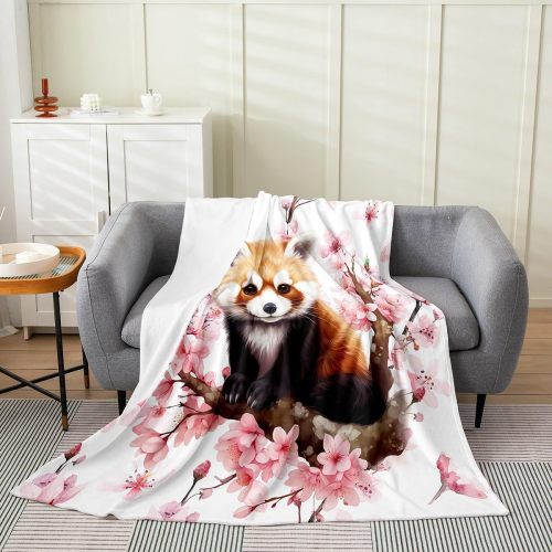 Blossom Red Panda Blanket
