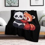 Panda And Red Panda Print Blanket