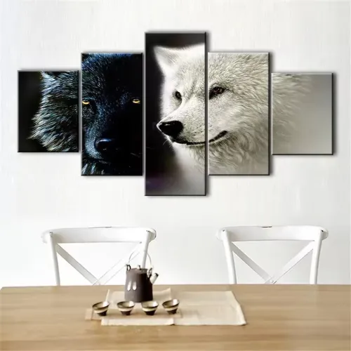 Wolf Couples Print Canvas Painting