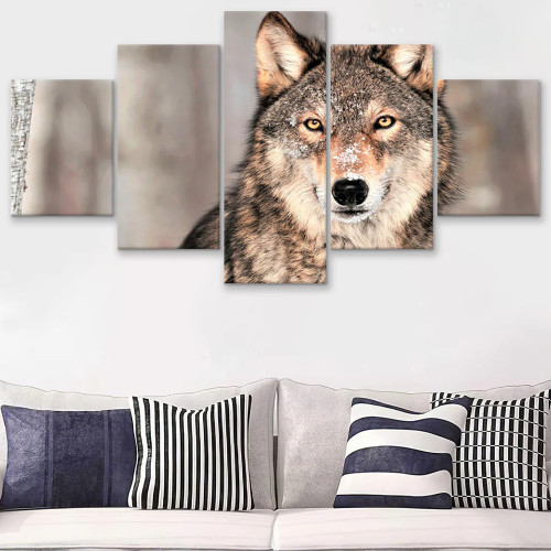 Cute Wolf Print Canvas Painting