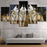 Wolf Packs Howling Print Canvas Painting