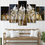 Wolf Packs Howling Print Canvas Painting