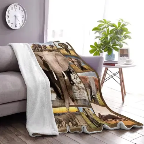 Animal Elephant Print Blanket