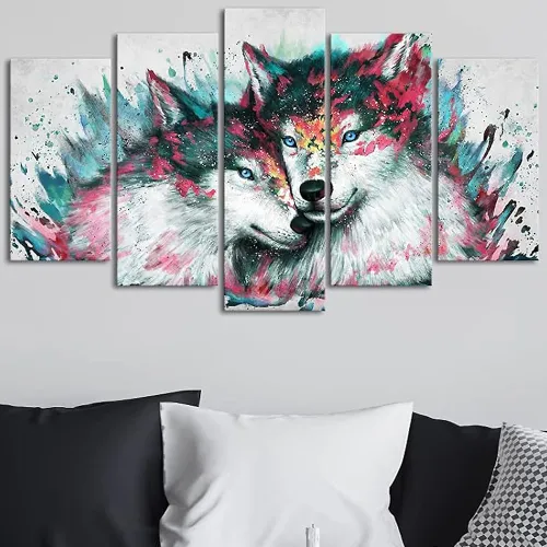 Wolf Couples Print Canvas Painting