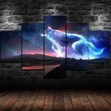 Wolf Galaxy Print Canvas Painting