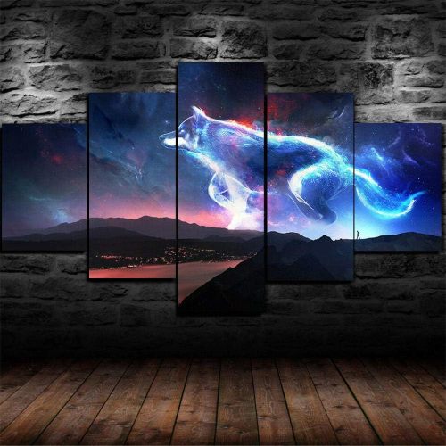 Wolf Galaxy Print Canvas Painting