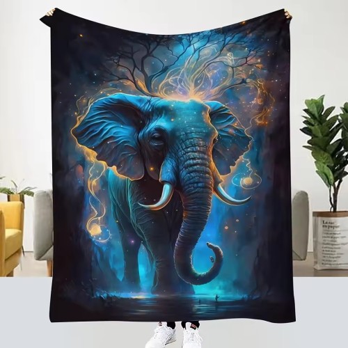 Big Elephant Print Blanket