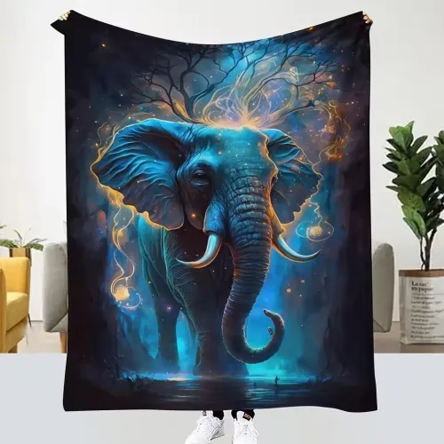 Big Elephant Print Blanket