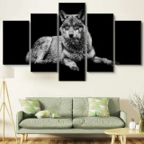 Big Wolf Print Canvas Painting