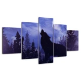 Howl Wolf Print Canvas Painting