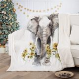 Watercolor Elephant Throw Blanket