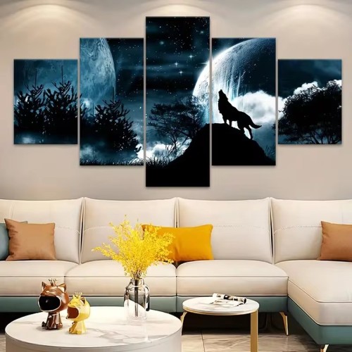 Wolf Howling Print Canvas Painting