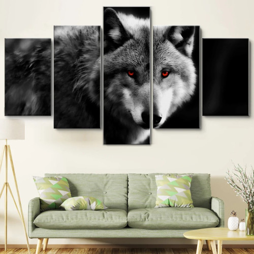 Large Wolf Print Canvas Painting