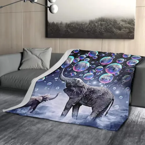 Mom And Baby Elephant Blanket