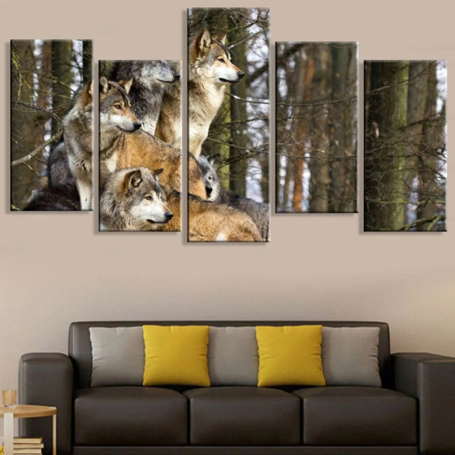 Packs Wolf Canvas Painting