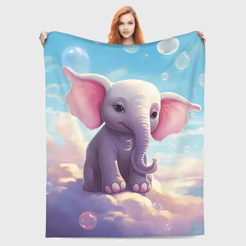 Kids Kawaii Baby Elephant Blanket