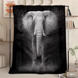 Elephant Print Fleece Blanket