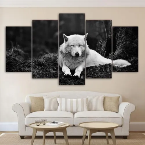 Arctic Wolf Canvas Painting