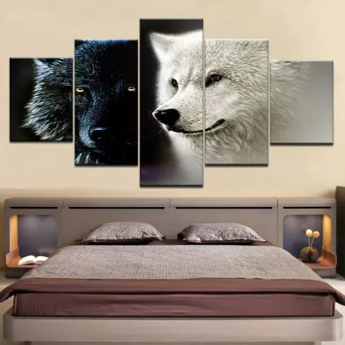 Wolf Couples Print Canvas Painting