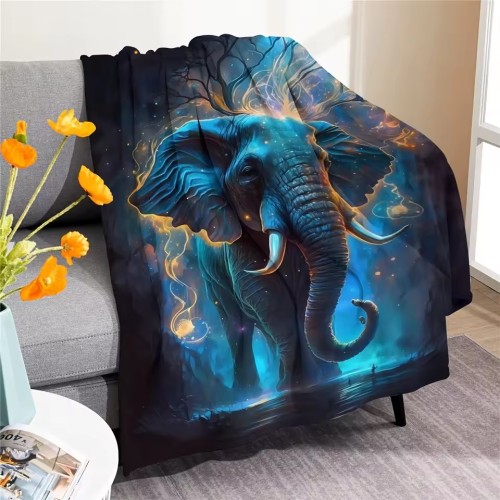 Big Elephant Print Blanket