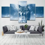 Scary Wolf Print Canvas Painting