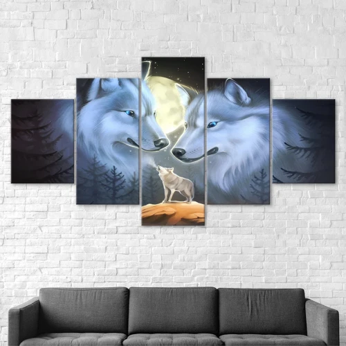 Family Wolf Print Canvas Painting