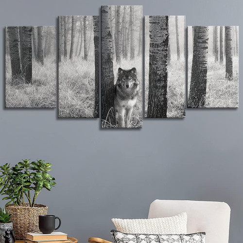 Grey Wolf Print Canvas Painting