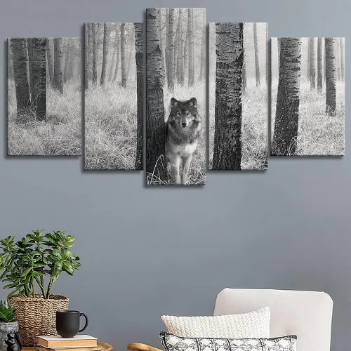 Grey Wolf Print Canvas Painting
