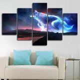 Wolf Galaxy Print Canvas Painting