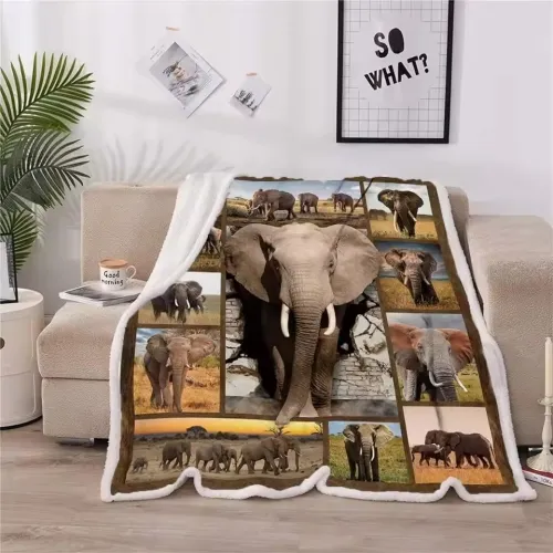 Animal Elephant Print Blanket