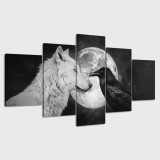 Wolf And Raven Print Canvas Painting