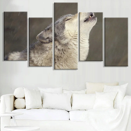 Wolf Howl Print Canvas Painting