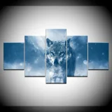 Scary Wolf Print Canvas Painting