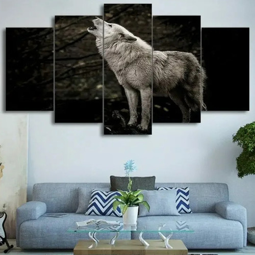 Wolf Howl Canvas Painting