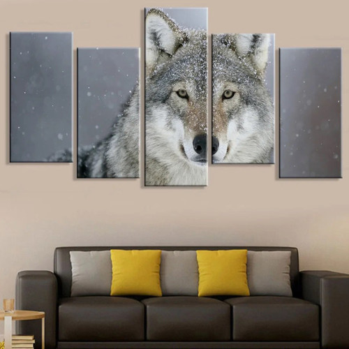 Grey Wolf Print Canvas Painting