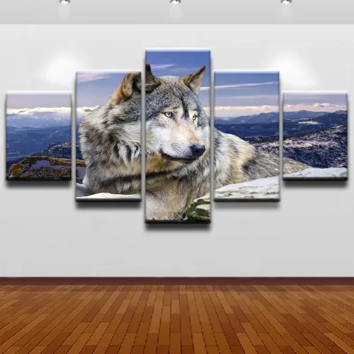 Big Wolf Print Canvas Painting