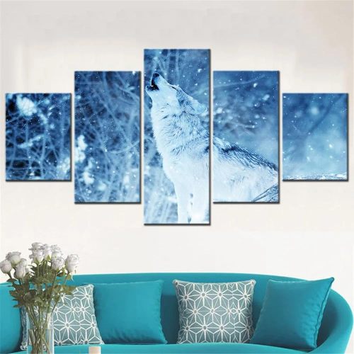 Winter Wolf Print Canvas Painting