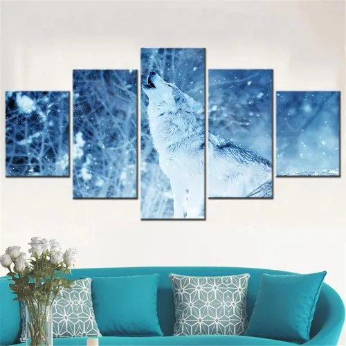 Winter Wolf Print Canvas Painting