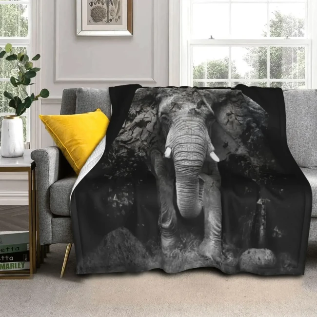 Giant Elephant Print Blanket