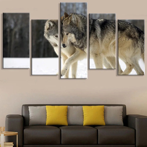 Wolf Couples Print Canvas Painting