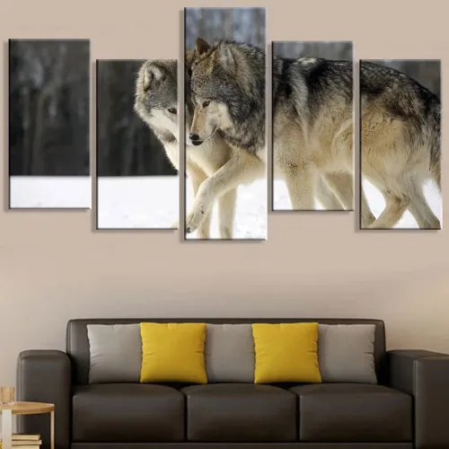 Wolf Couples Print Canvas Painting