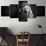 Black And White Wolf Canvas Painting