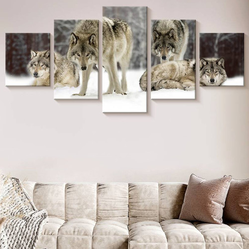 Wolf Packs Print Canvas Painting