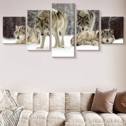 Wolf Packs Print Canvas Painting
