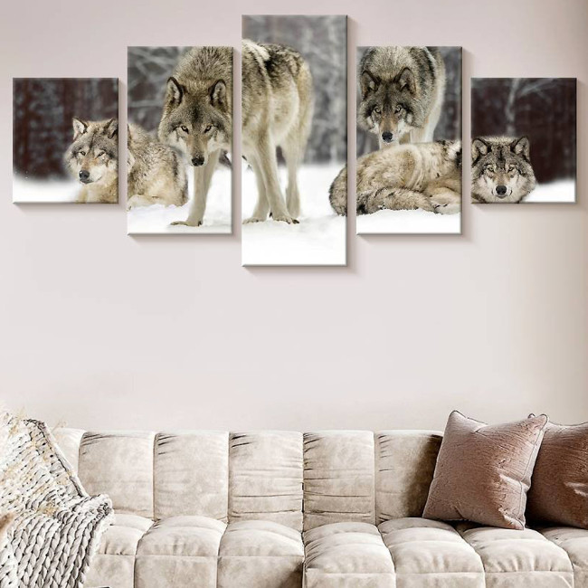 Wolf Packs Print Canvas Painting