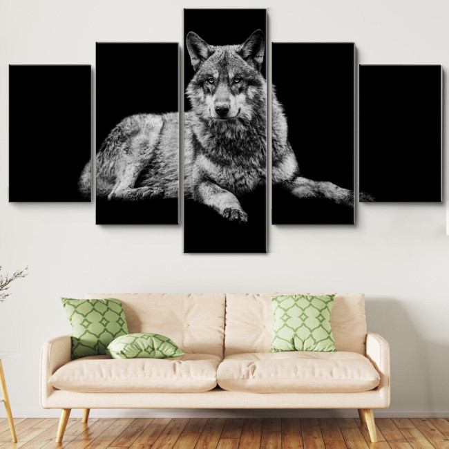 Big Wolf Print Canvas Painting